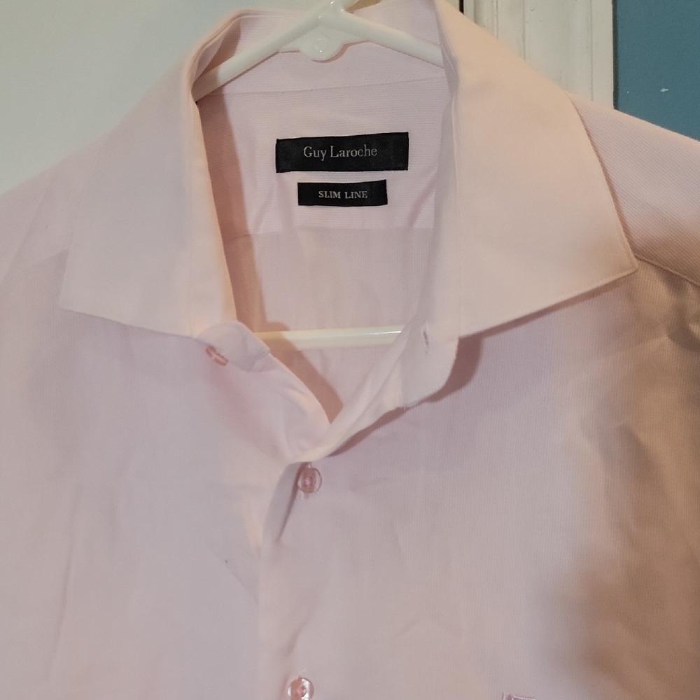 Guy Laroche Men's Light Pink Dress Shirt